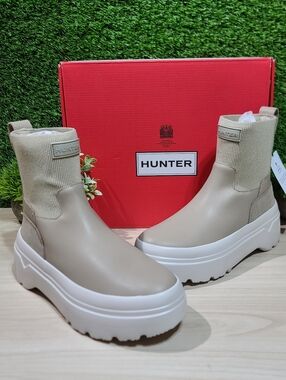 Hunter Explorer Chelsea Flatform Boot - Alloy/Cast US Women's 7 M New